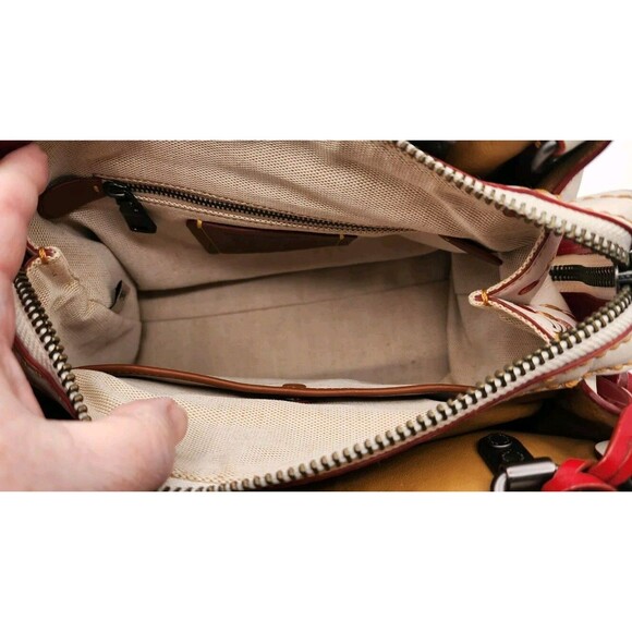 Coach Rogue 25 in Glitter Multi Cherries Print Chalk And Red Leather Bag 21636 - Picture 6 of 8